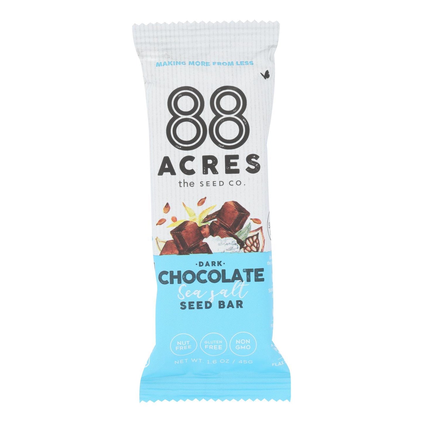 88 Acres - Bars - Chocolate and Sea Salt - 9 bars - 1.6 Oz.