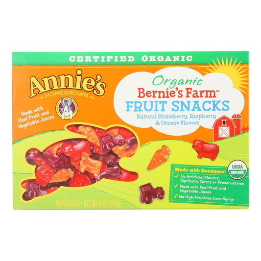 Annie's Homegrown Fruit Snack Multipack Bernie's Farm Fruit - Case Of 10 - 4 Oz