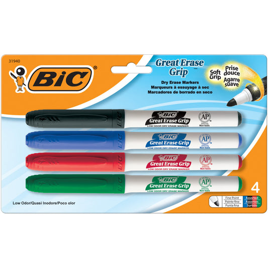 BIC Intensity Dry Erase Fine Point Markers Low Odor - Pack of 4