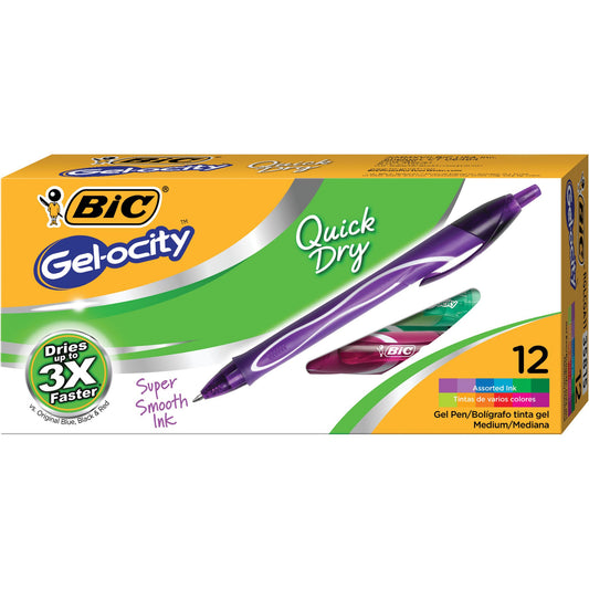 BIC Gel-ocity Gel Pens Fashion Colors (Pack of 12)