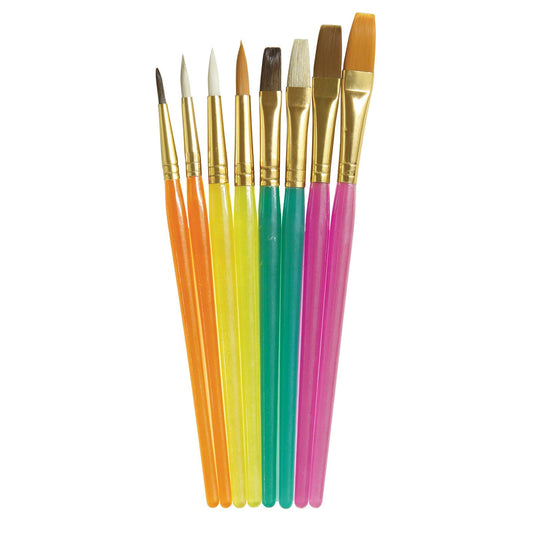 Acrylic Paint Brush Assortment, 8 brushes (6 Packs)