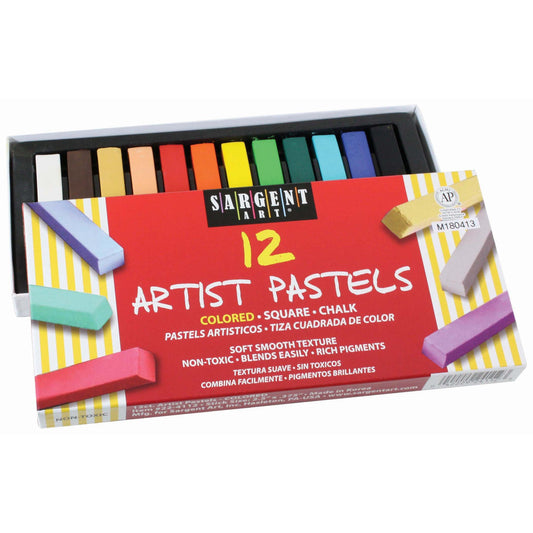 Artist Chalk Pastels, 12 colors (3 Boxes)