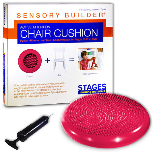 Active Attention Chair Cushion Red Sensory Builder, 13", Red