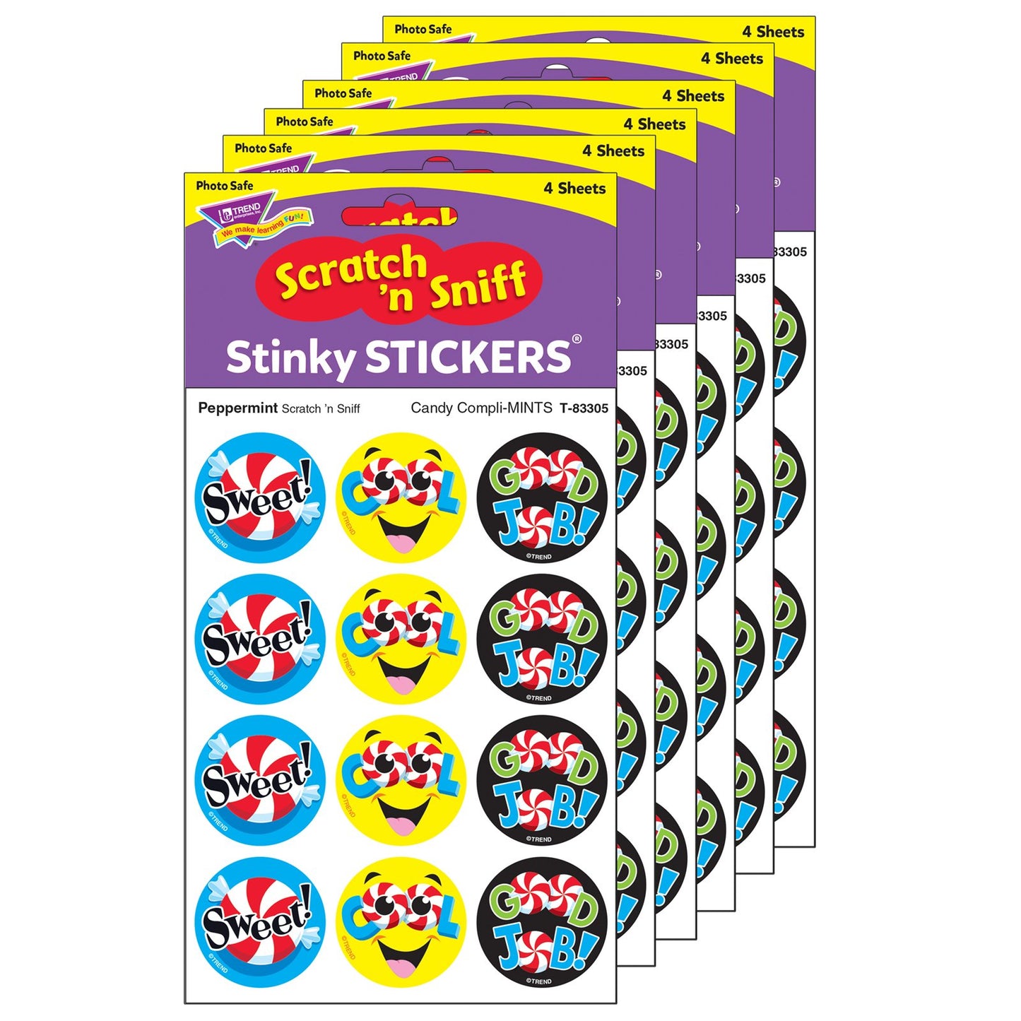 Candy Compli-MINTS Peppermint Stinky Stickers - 6 Pack